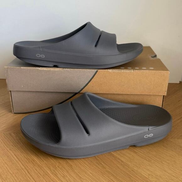 OOFOS OOahh ‘Grey’ Unisex Recovery Slide Sandal -SZ Men 10- Women 12